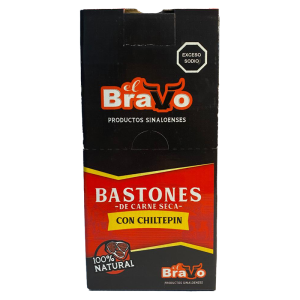 Caja de Carne Seca 30 Piezas Empacadas Individualmente Sabor Chiltepin